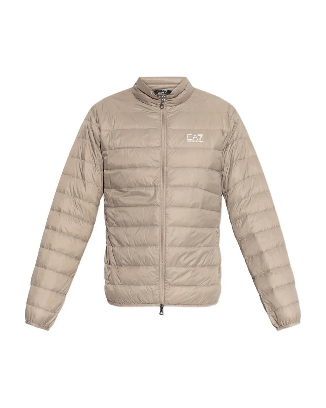 EA7 White Quilted Logo Jacket for men