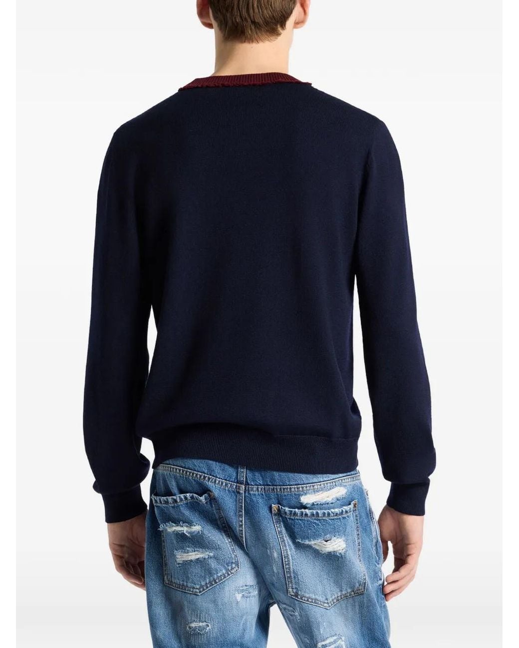 DSquared² Blue College Wool Sweater for men