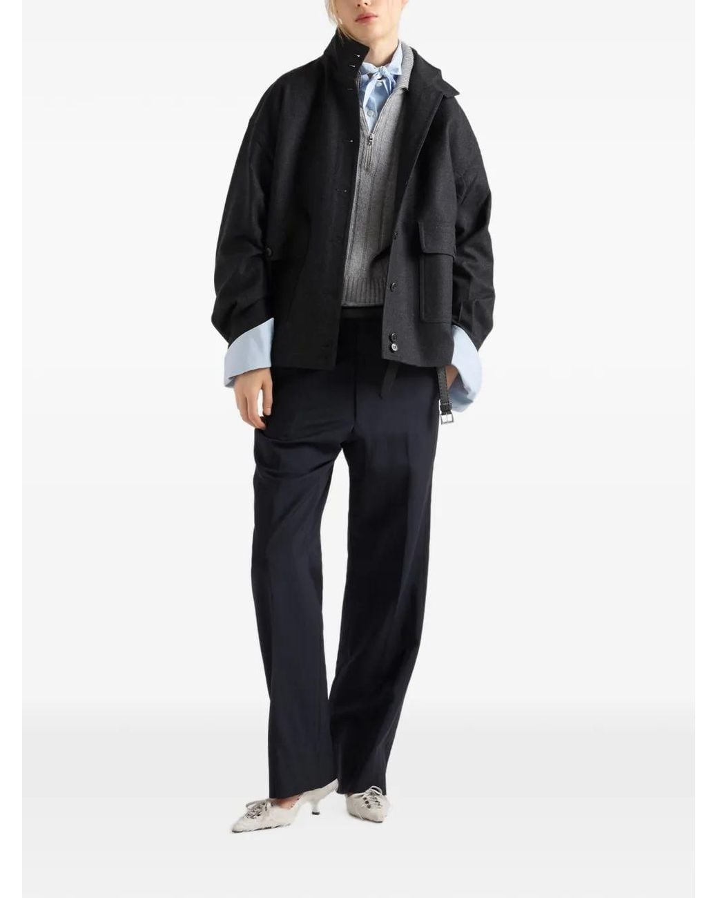 Prada Black Re-Wool Blouson Jacket