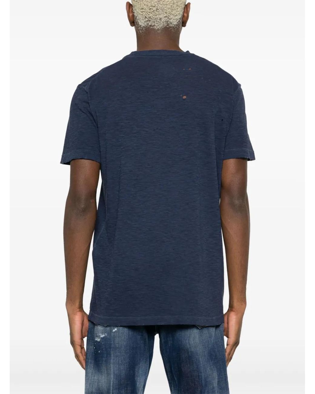DSquared² Blue T Shirt With Logo for men