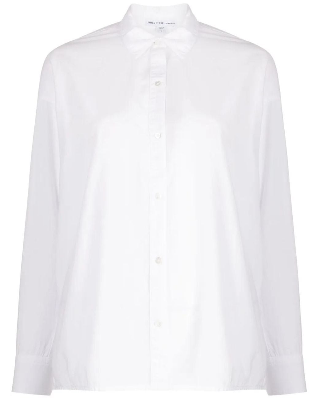 James Perse White Spread-Collar Poplin Shirt
