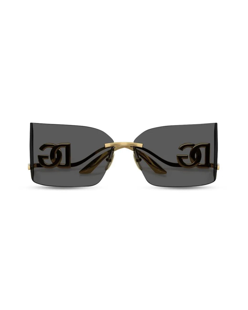 Dolce & Gabbana Gray Logo-Plaque Sunglasses
