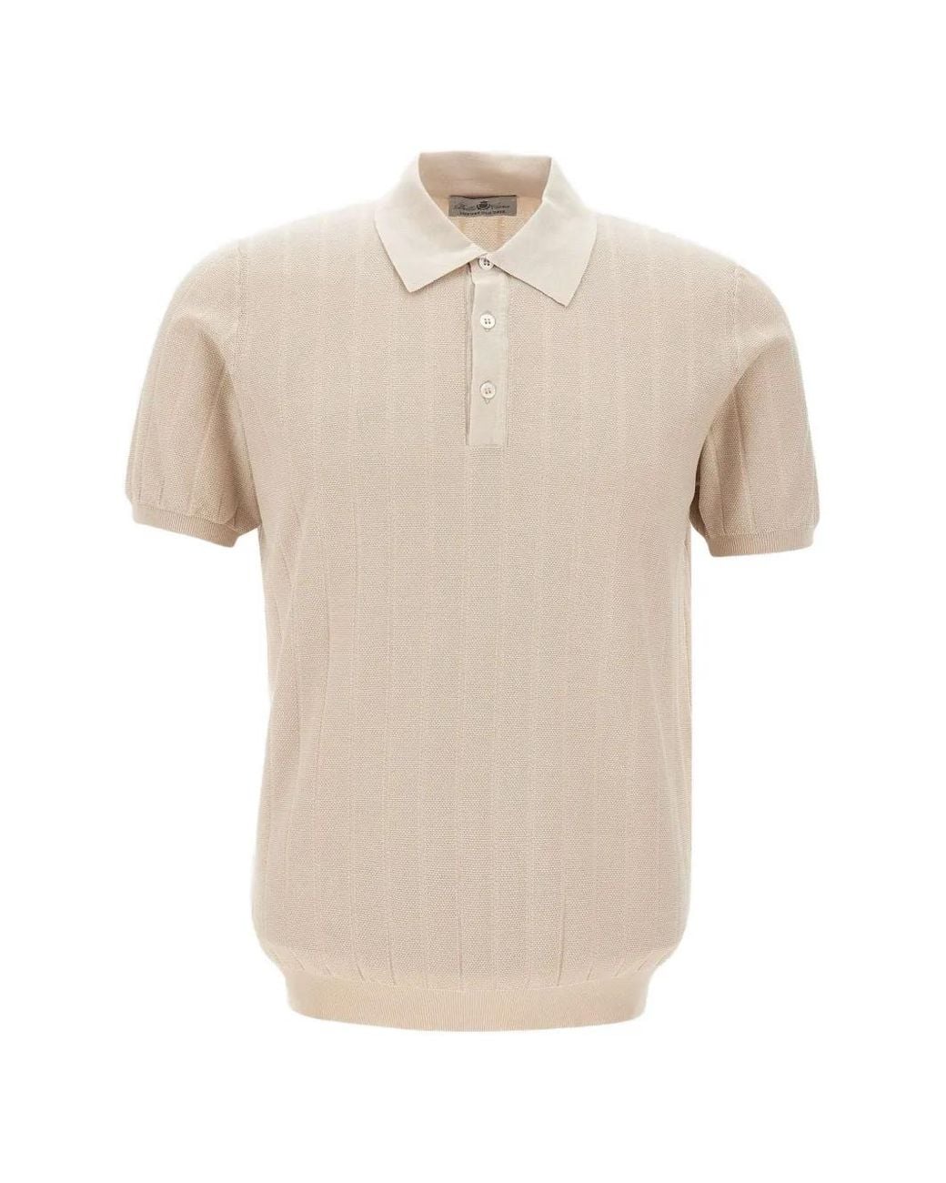 Della Ciana Natural Maxi-Ribbed Cotton Polo Shirt for men