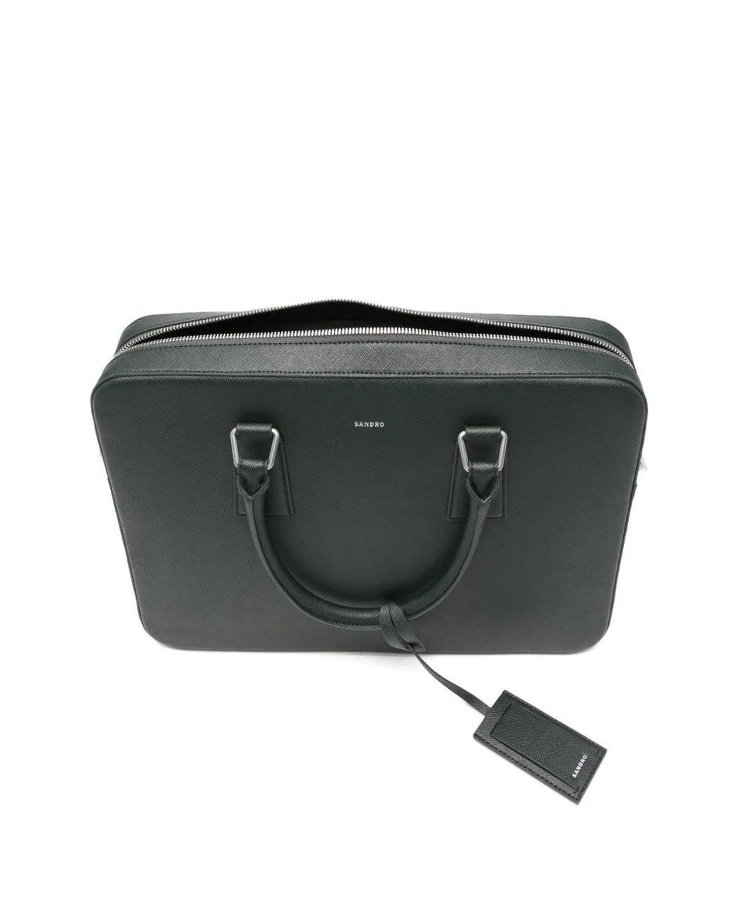 Sandro Black Reconstituted Leather Briefcase for men