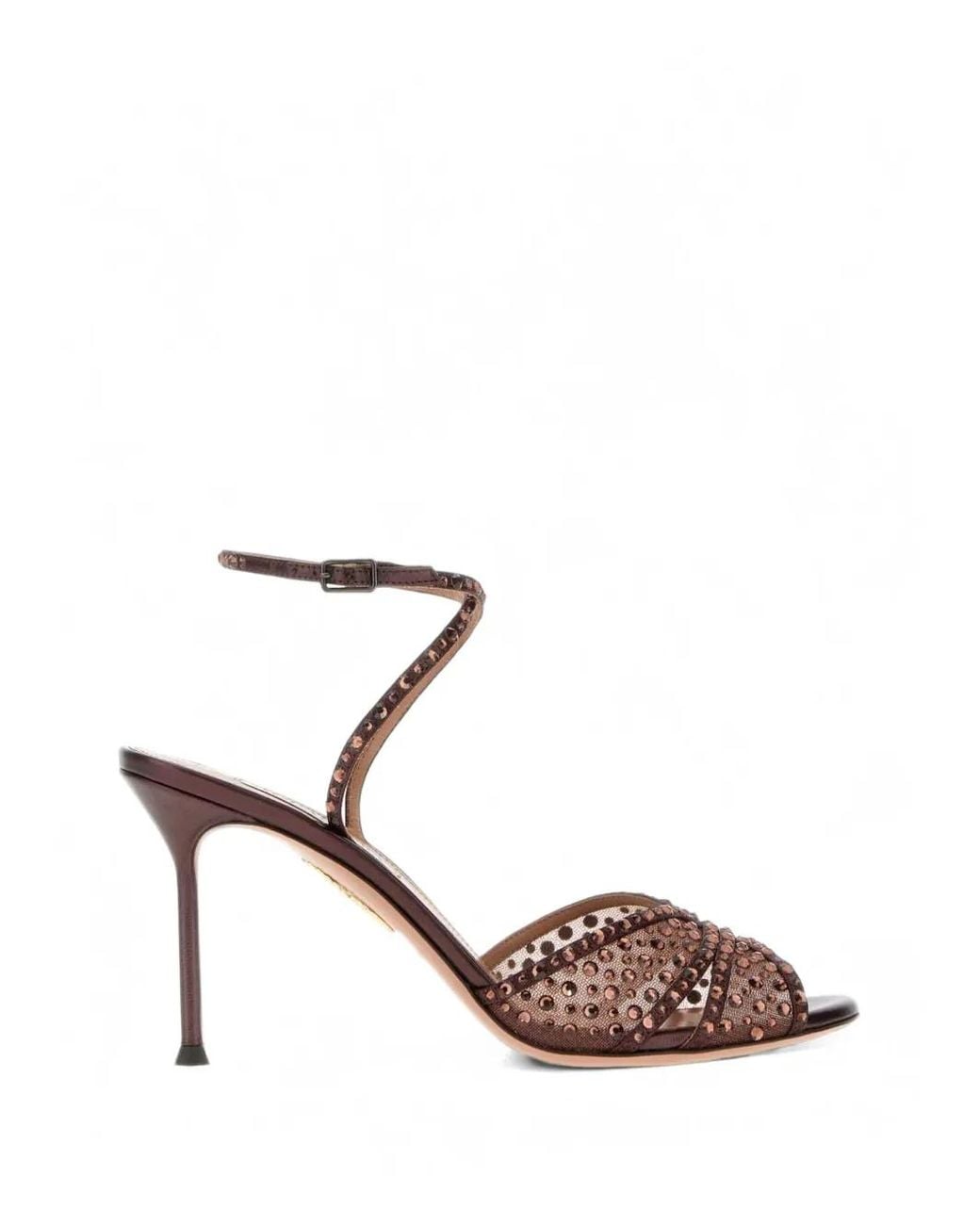 Aquazzura Pink Lover Embellished Tulle Sandals