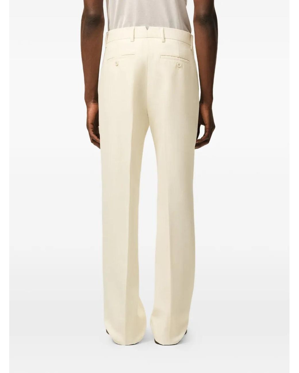 AMI White Straight Trousers for men