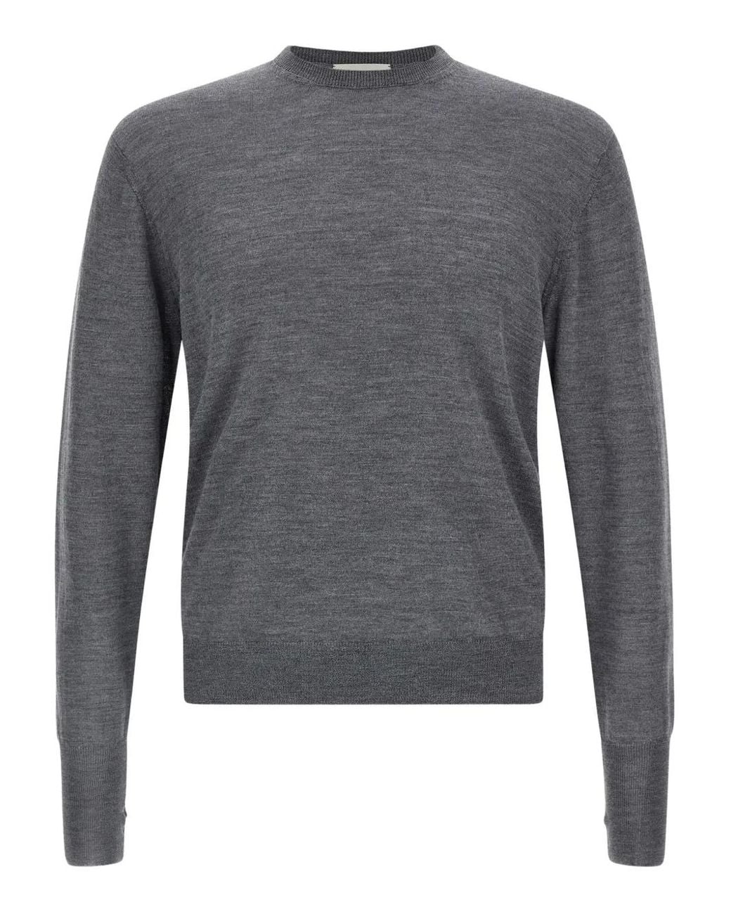 Ma'ry'ya Gray Long-Sleeve Crew-Neck T-Shirt for men