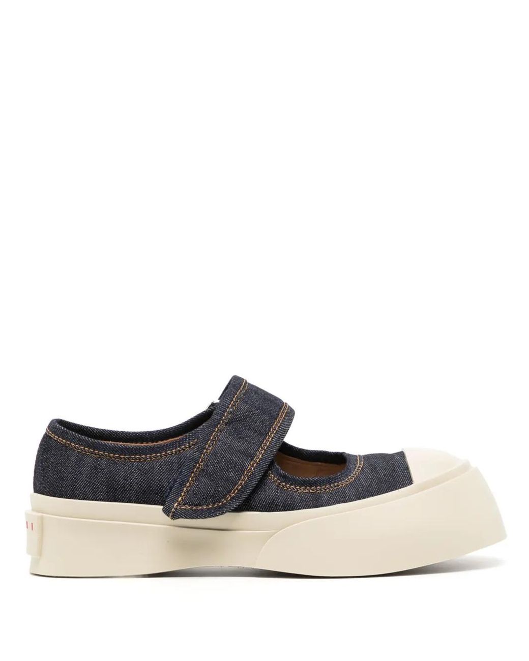 Marni White Denim Mary Jane Sneakers