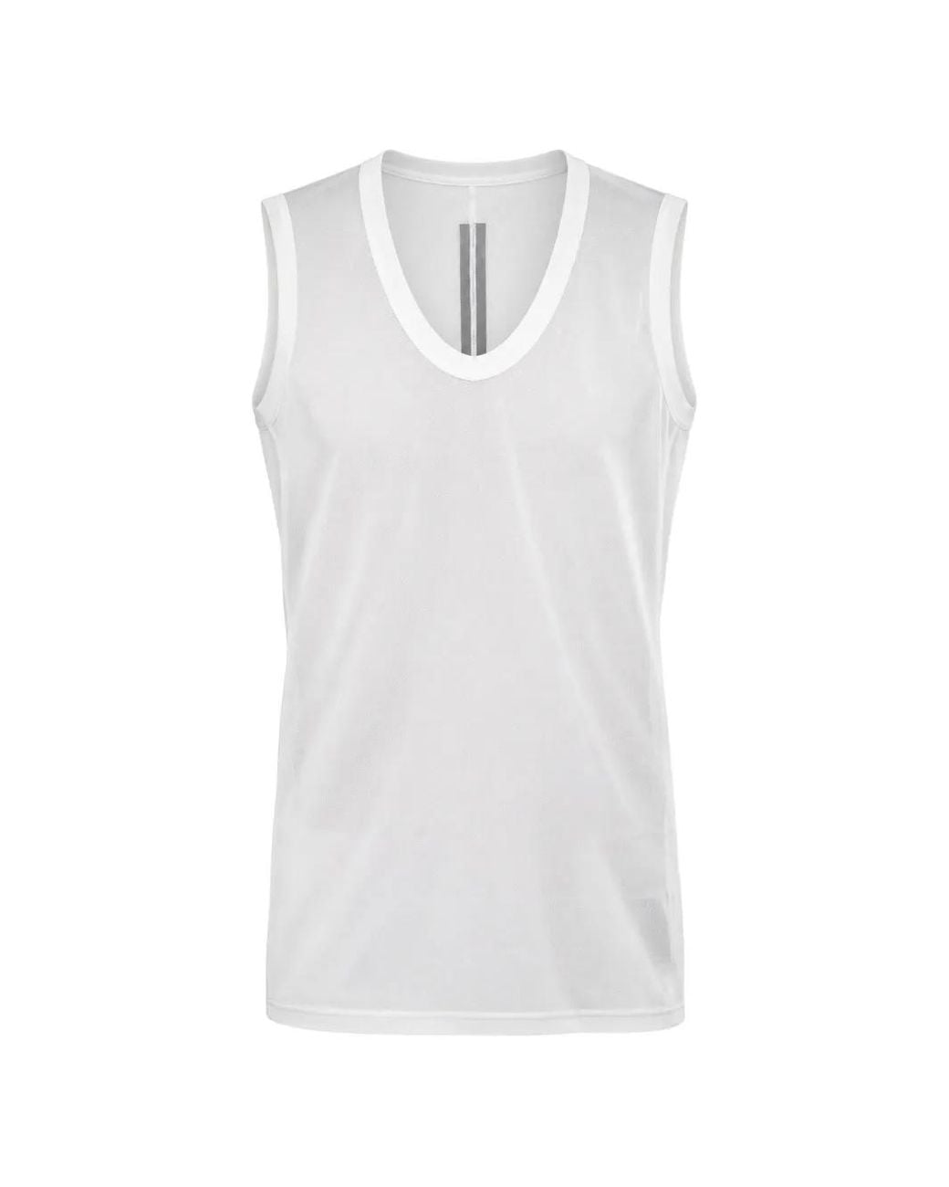 Rick Owens White Ribbed-Knit Semi-Sheer Top