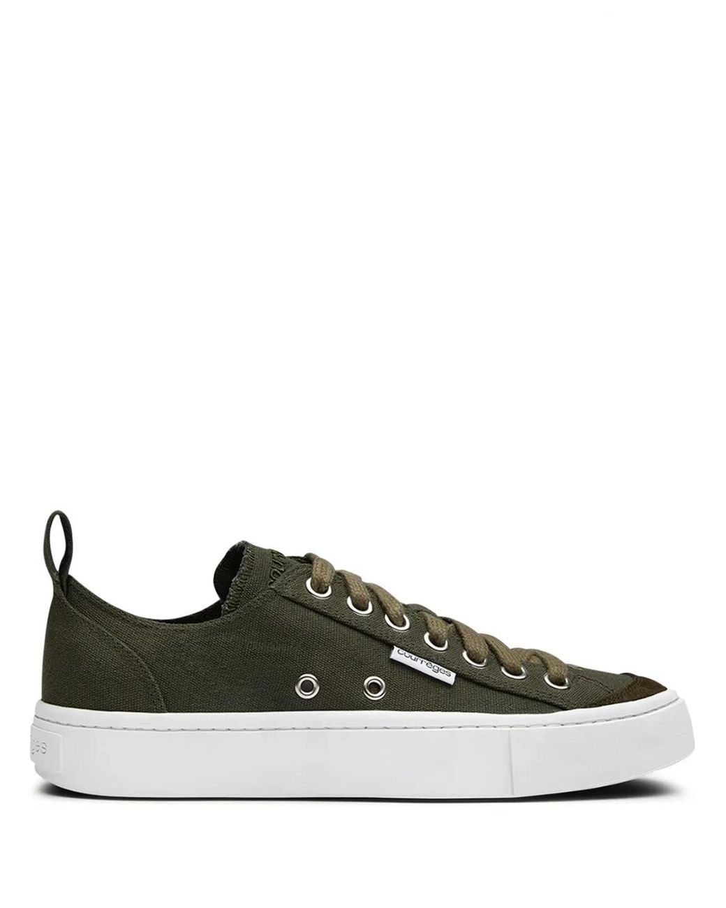 Courreges Green Logo-Embroidered Canvas Sneakers
