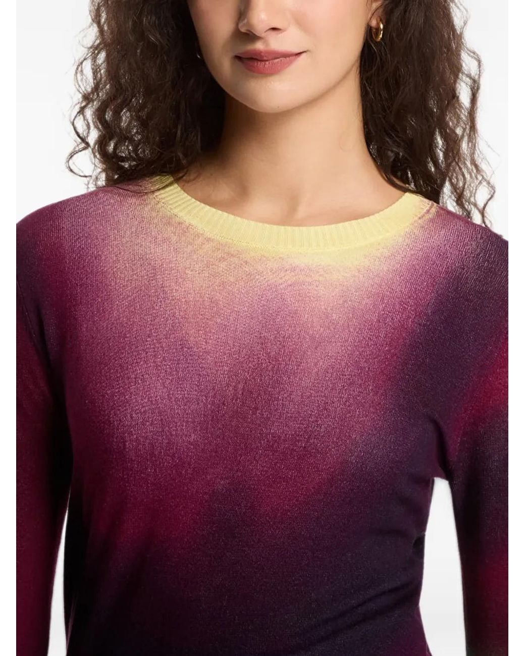 Desigual Purple Gradient-Effect Fine-Knit Sweater