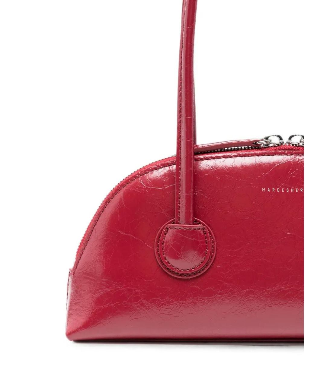 MARGE SHERWOOD Red Bessette Crinkled-Leather Tote Bag