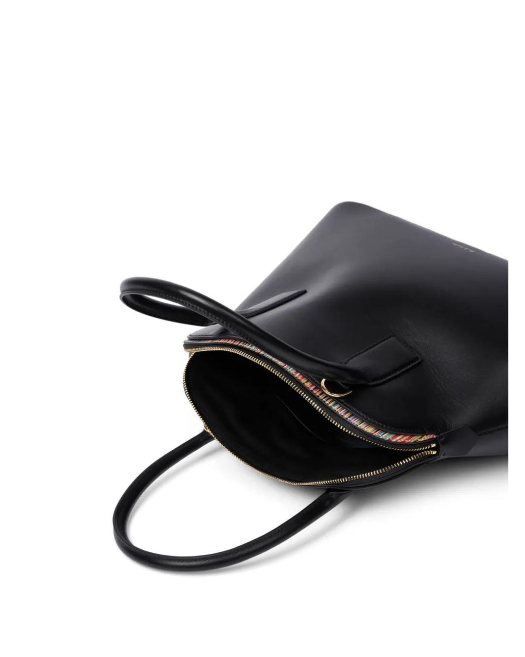 Paul Smith Black Leather 'Signature Stripe' Top Handle Bag for men