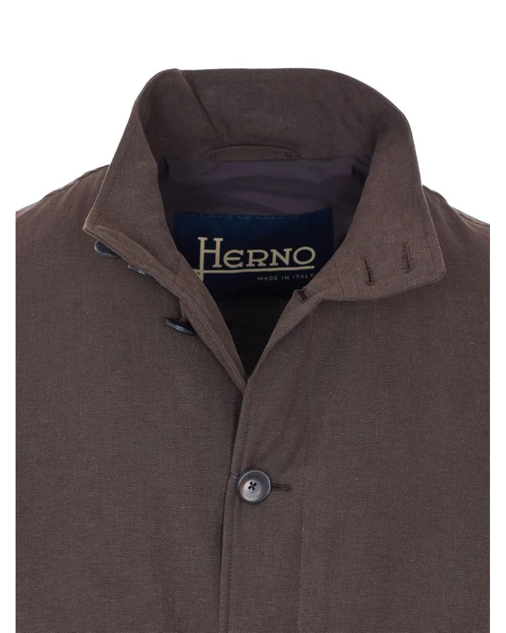 Herno Buttoned high neck bomber jacket in Brown für Herren