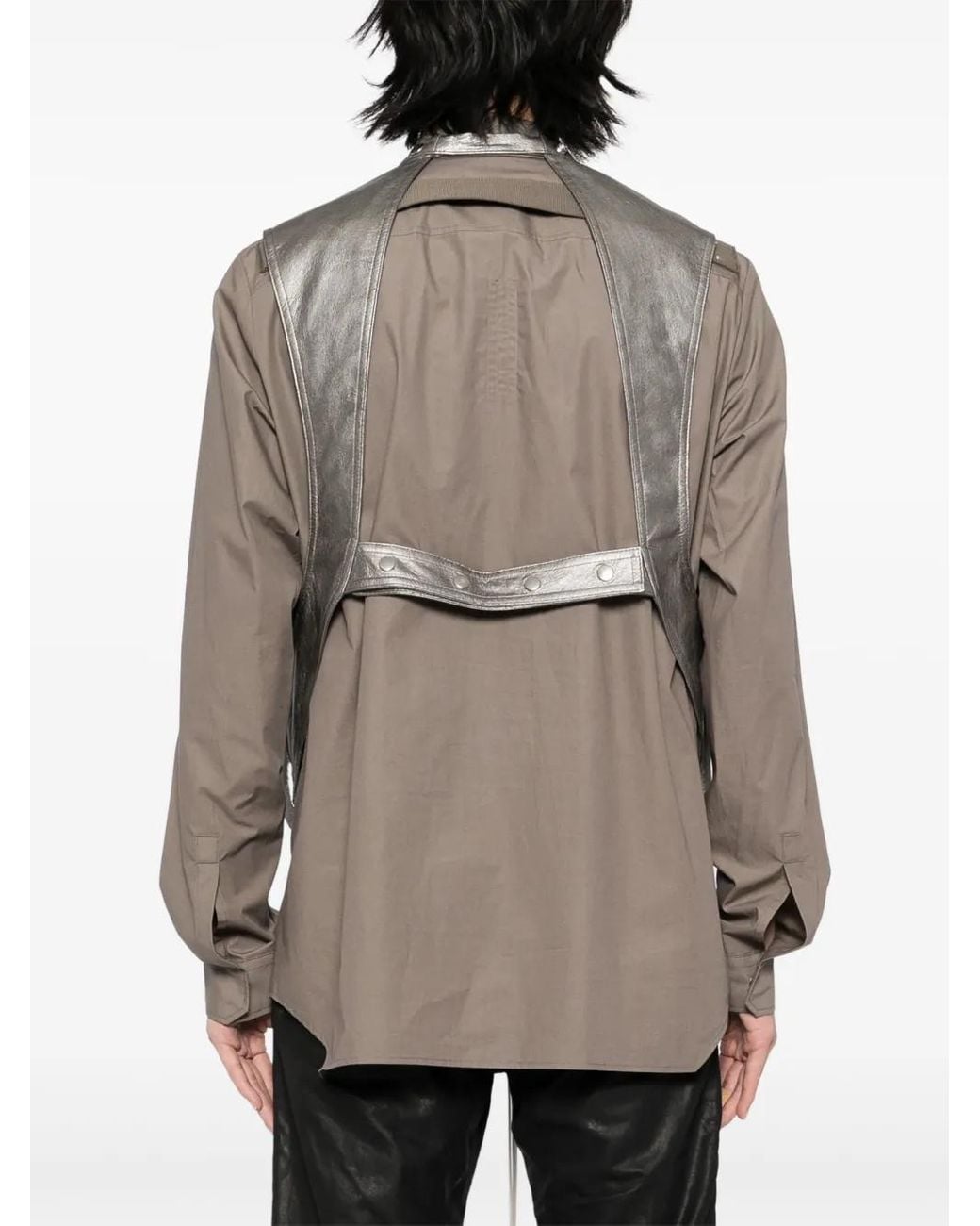 Rick Owens Gray Cargo Vest Jacket for men