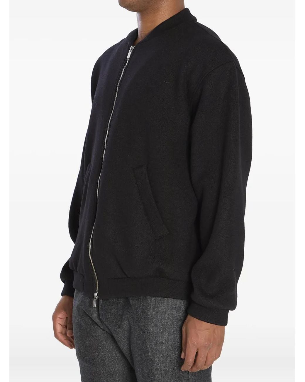 Barena Black Zip-Front Bomber Jacket for men