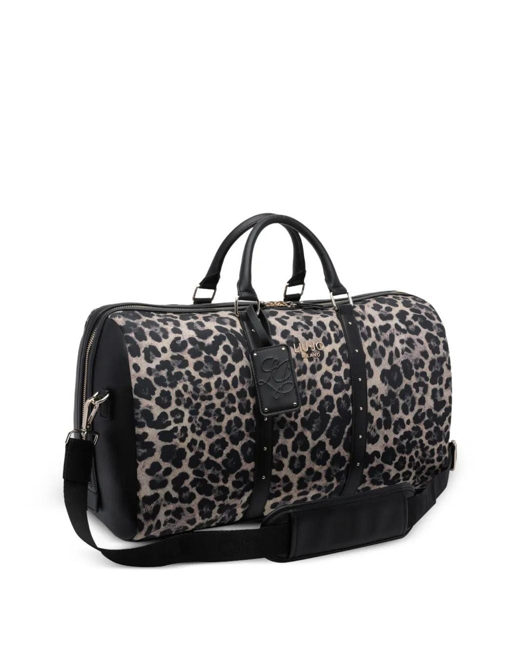 Liu Jo Black Animal-Print Travel Duffel