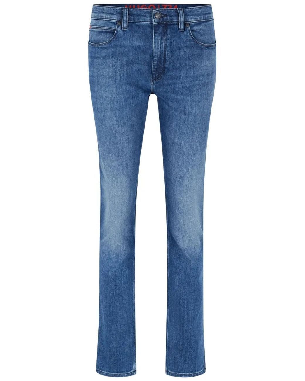 HUGO Blue Mid-Rise Slim Jeans for men