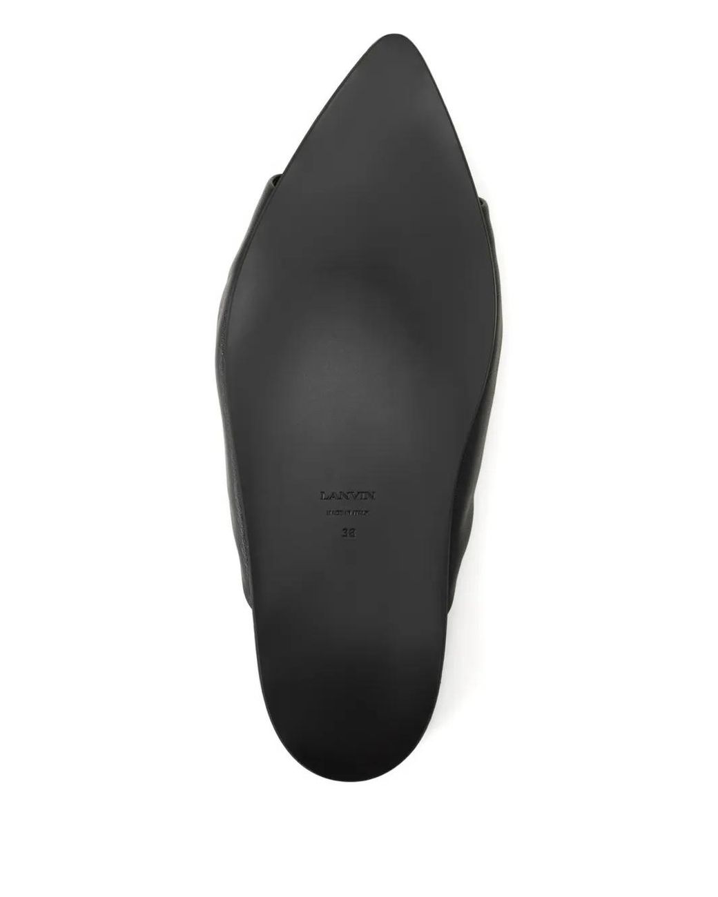 Lanvin Black Cocoon Flat Leather Mules