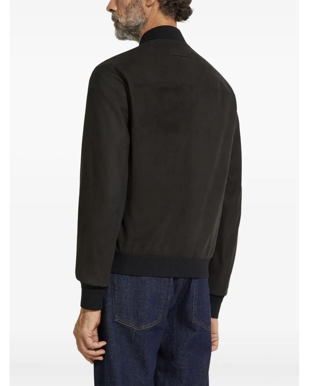 Zegna Black Secondskin Bomber Jacket for men