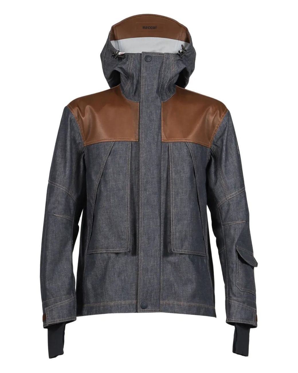 Moncler Gray Langtang Hooded Panelled Jacket for men