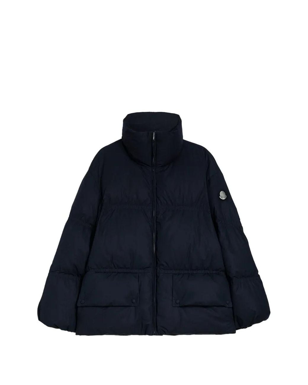 Jil Sander Blue Quilted High-Neck Jacket