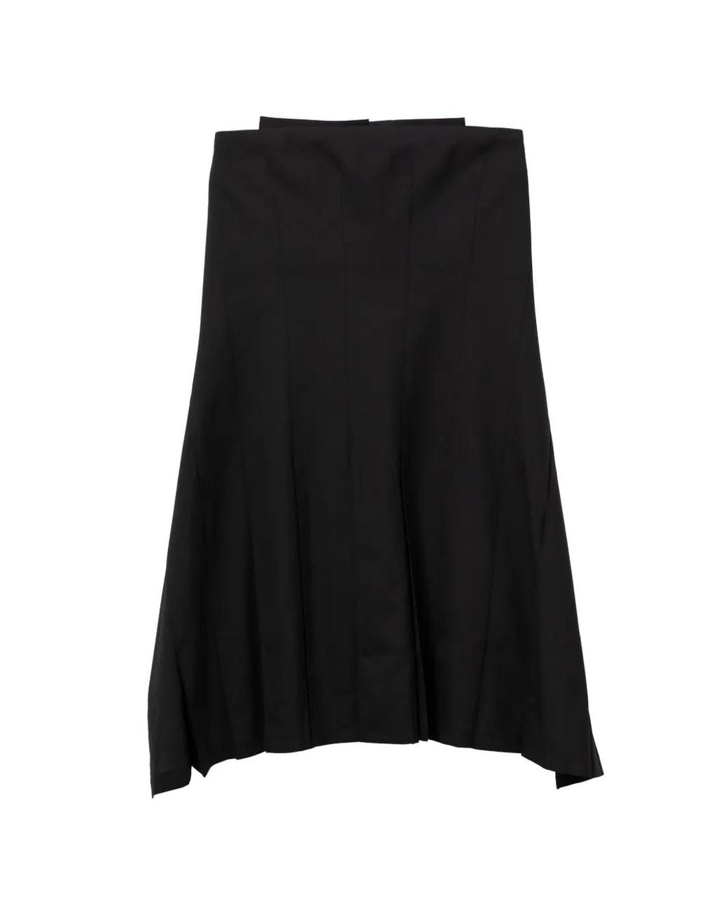 Junya Watanabe Black Flared Wrap Midi Skirt