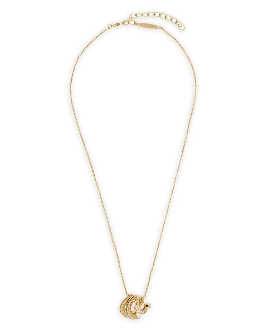 Ferragamo White Triple Gancini Crystal Necklace