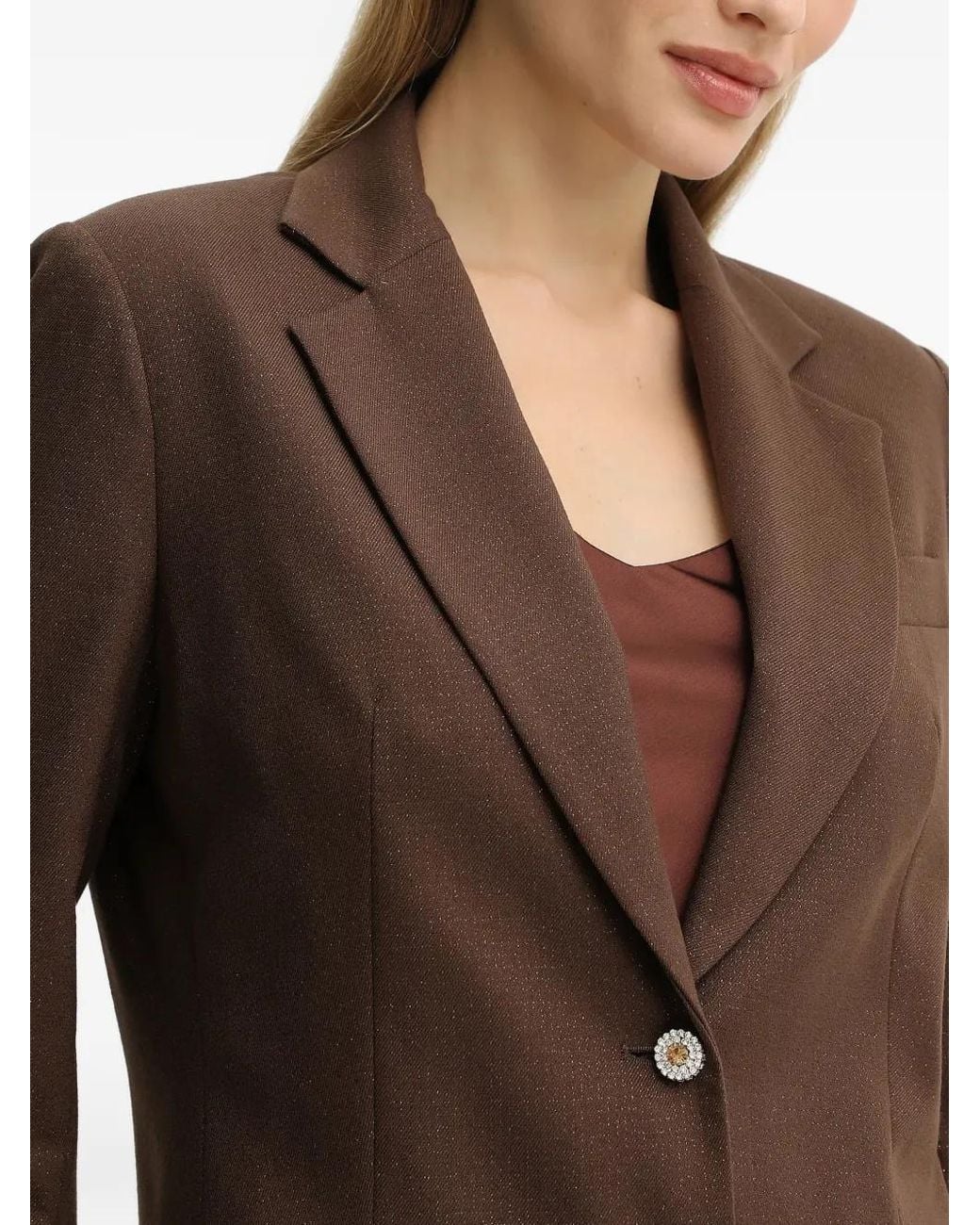 Liu Jo Brown Single-Breasted Blazer