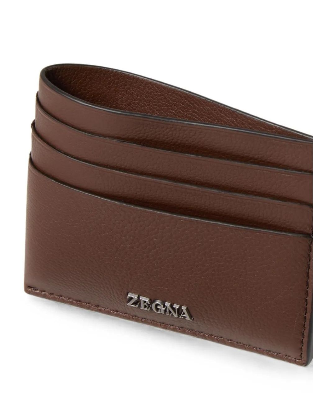 Zegna Brown Secondskin Card Case for men