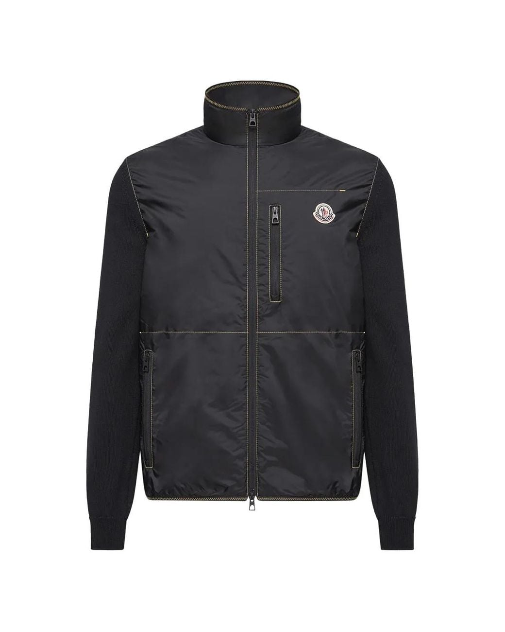 Chaqueta Con Cremallera Y Cuello Alto Moncler de hombre de color Black