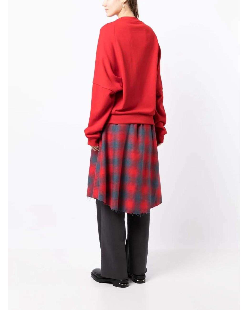 Goen.J Layered Shirt-Panel Sweatshirt