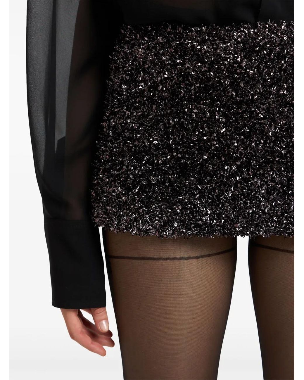 Gcds Black Metallic Miniskirt