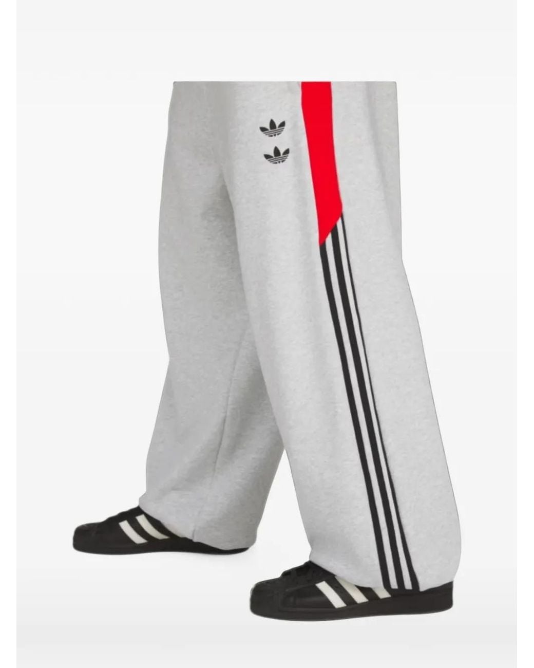 Adidas Gray X Willy Chavarria Logo-Patch Track Pants for men