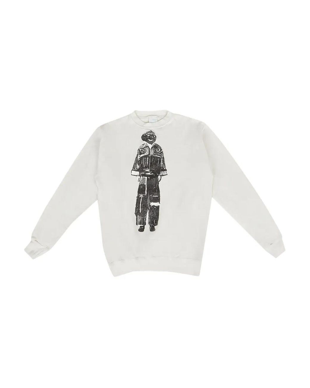 DRx FARMAxY FOR LN-CC White Graphic-Print Crew-Neck Sweatshirt
