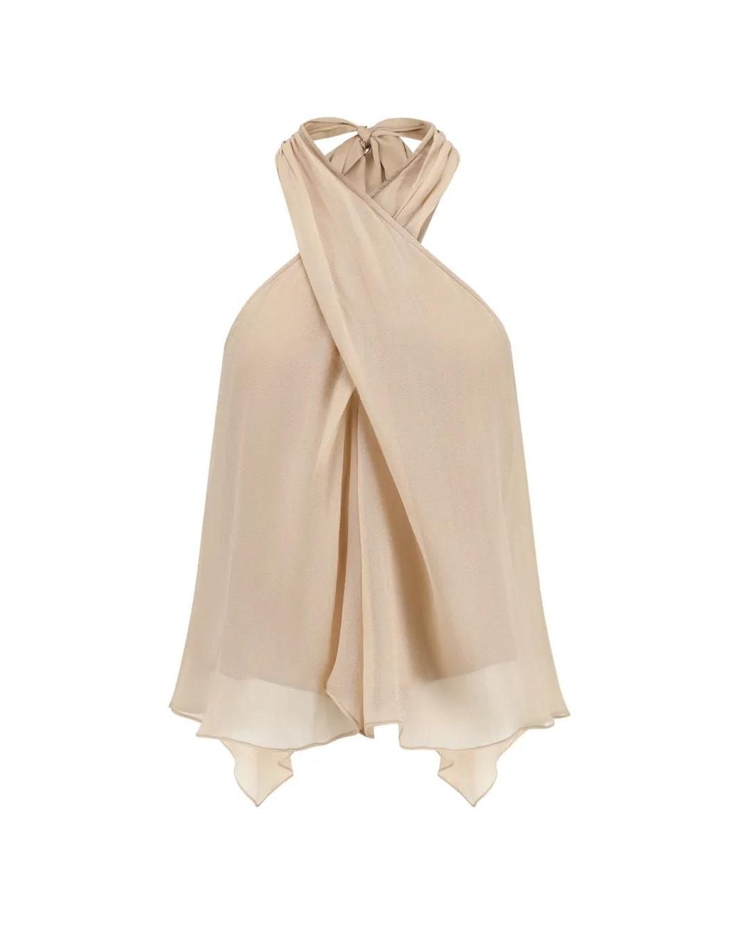 Oude Waag Natural Halter-Neck Double-Layer Top