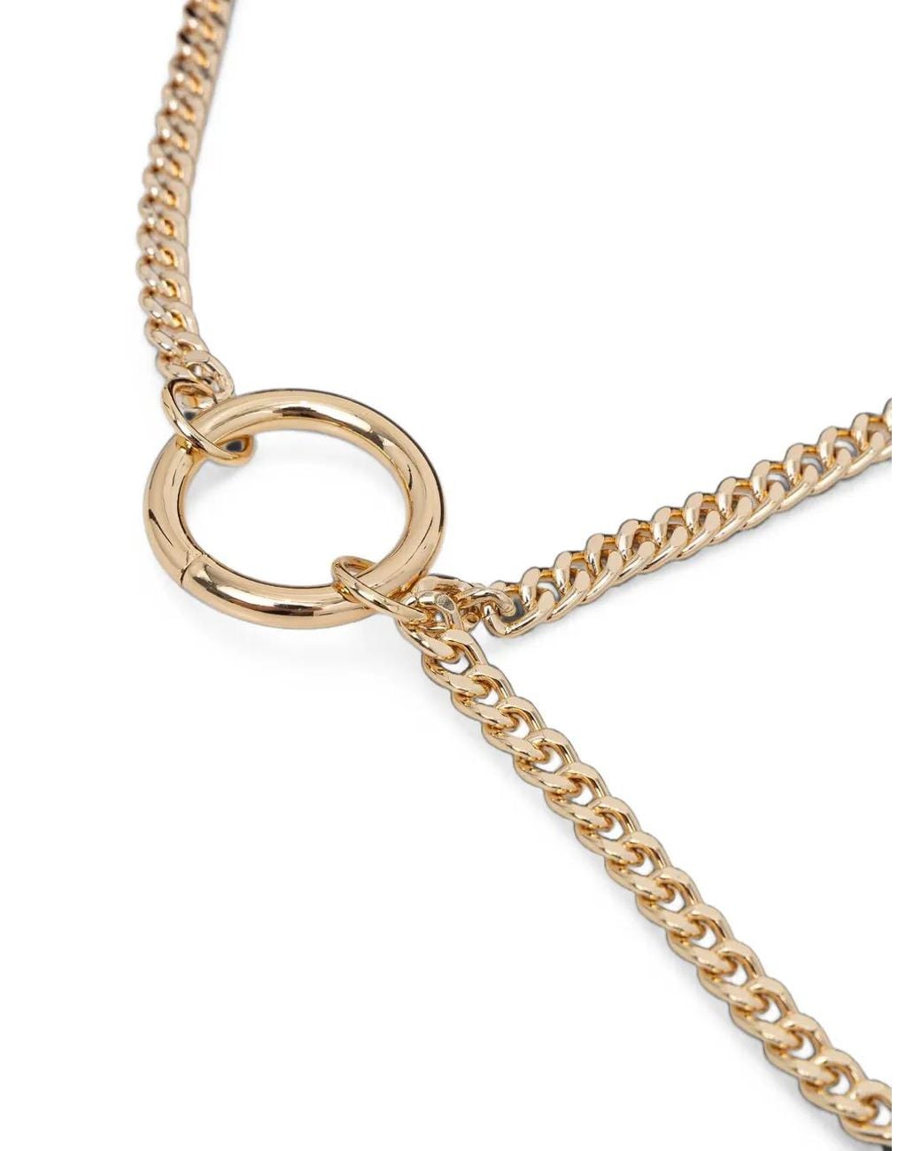 Twinset Purple Logo-Plaque Chain-Link Shoulder Bag