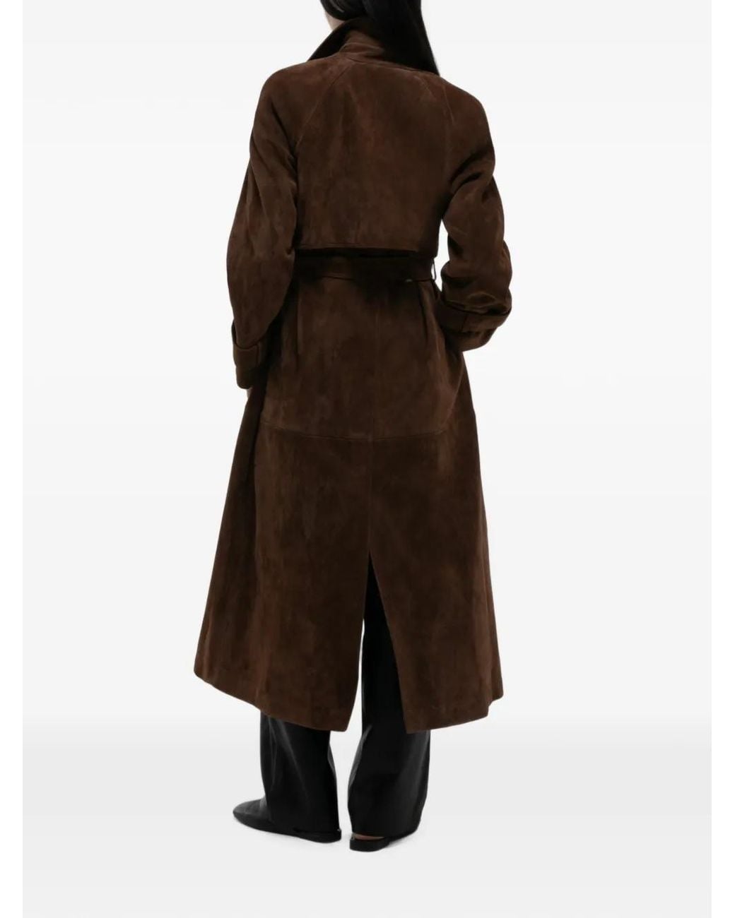 DUCIE Brown Corrin Suede Trench Coat