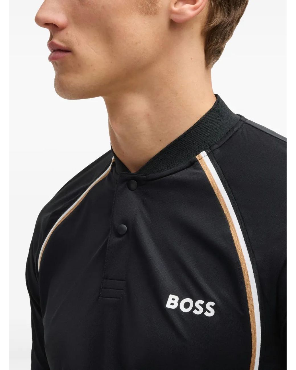 Boss Black Logo-Print Polo Shirt for men
