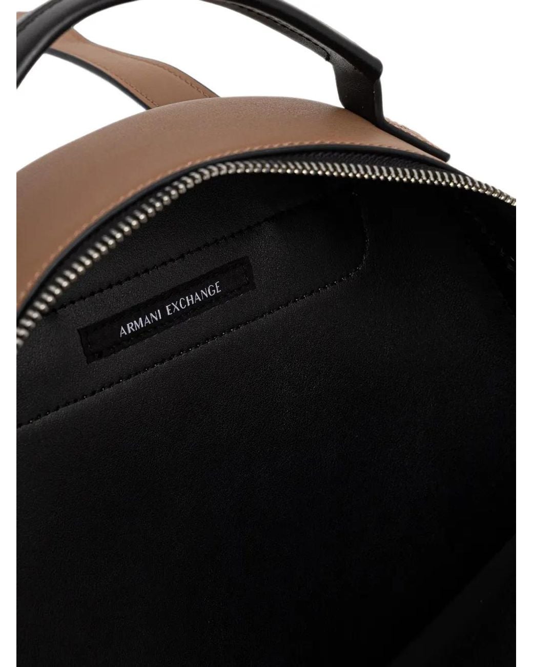 ARMANI EXCHANGE Brown Logo-Plaque Backpack