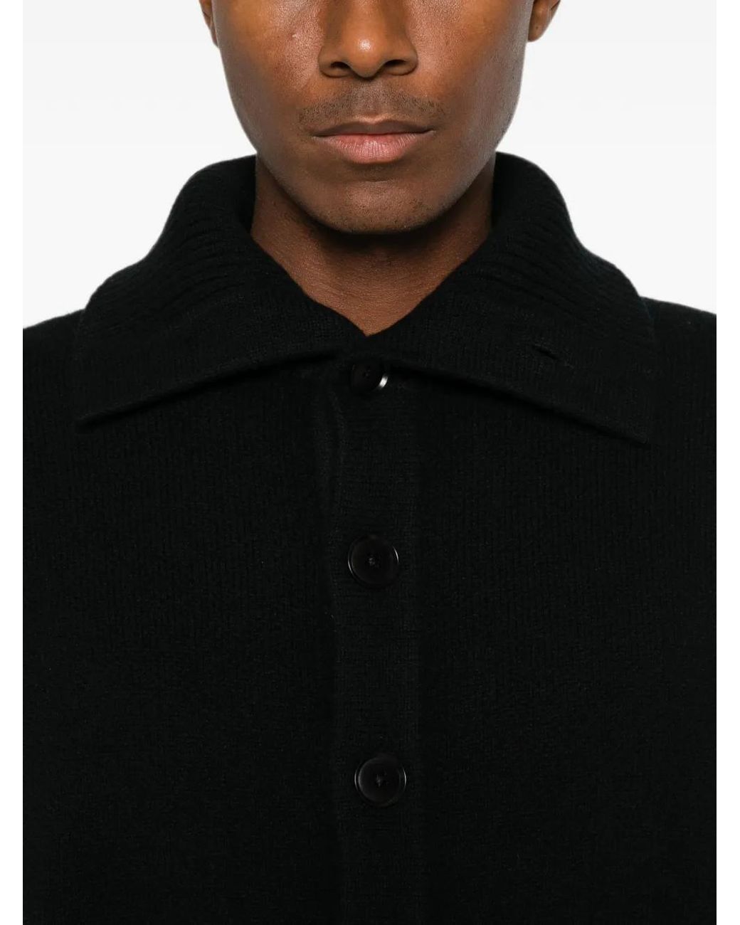 Extreme Cashmere Black N°377 Clement Cashmere High-Neck Cardigan
