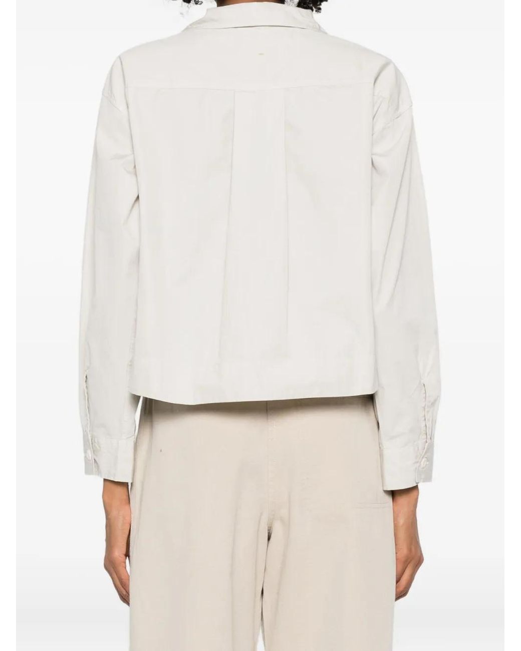 MHL by Margaret Howell White Notched-Collar Blouse