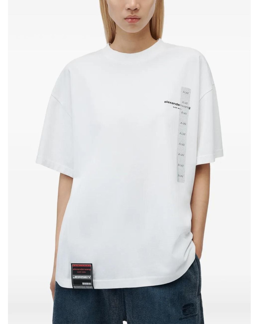 Alexander Wang White Short Sleeve Tee W/ Flasher Graphic
