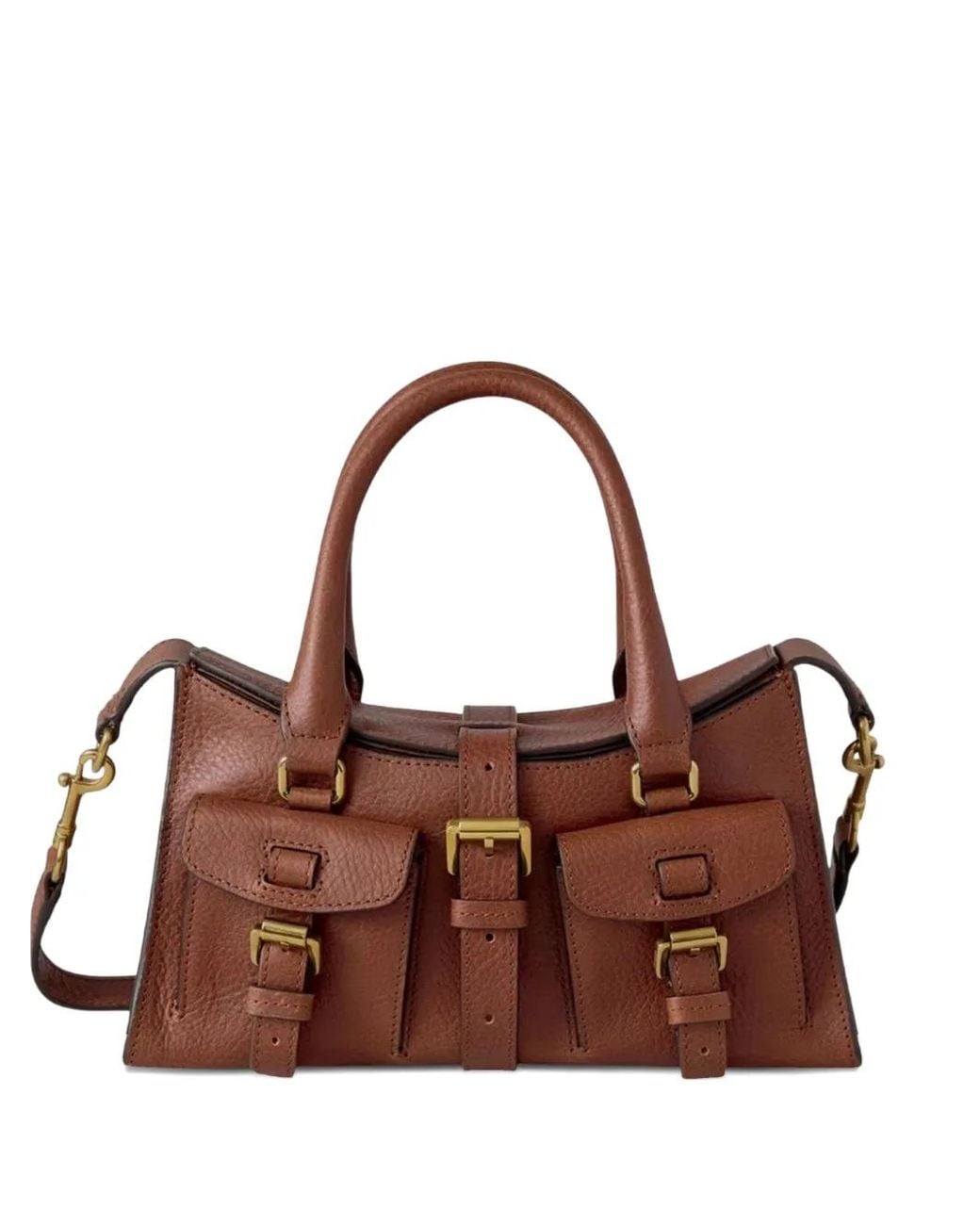 Mulberry Brown Mini Roxanne Buckled Heritage Shoulder Bag