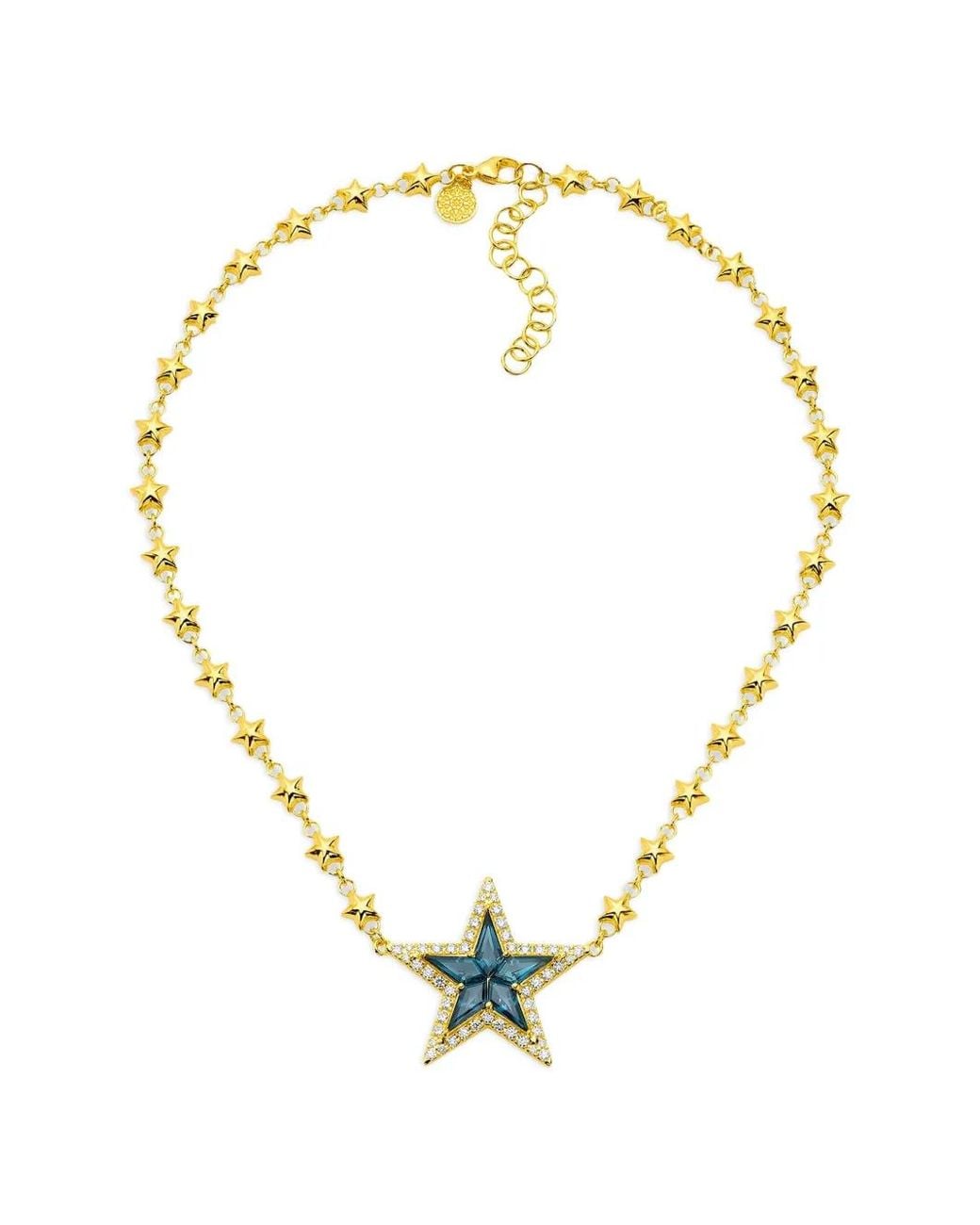 Buddha Mama Metallic Topaz And Diamond Star Necklace