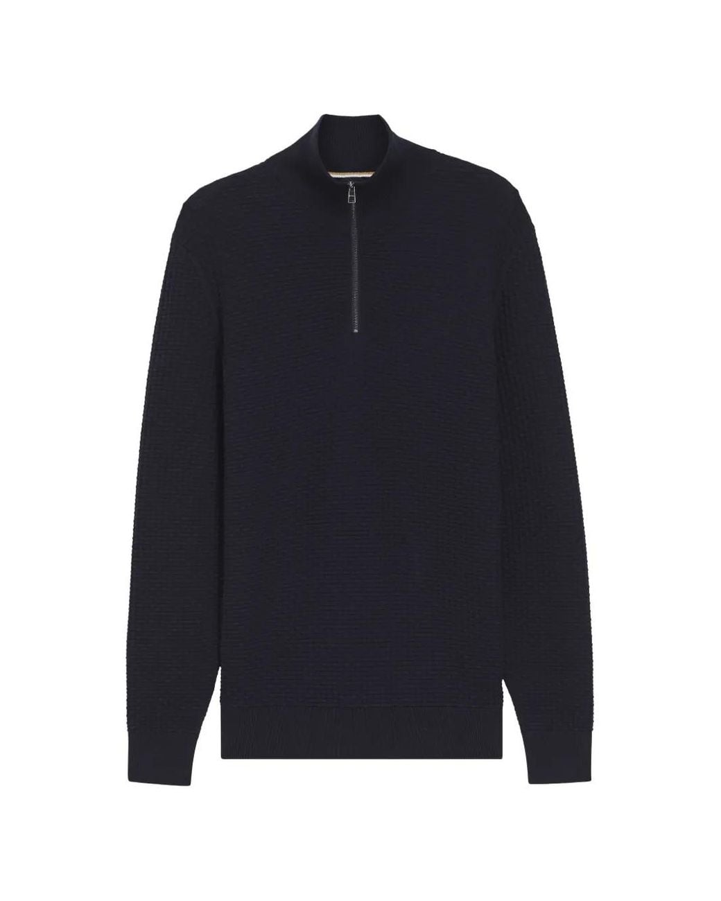 Boss Blue Quarter-Zip Sweater for men