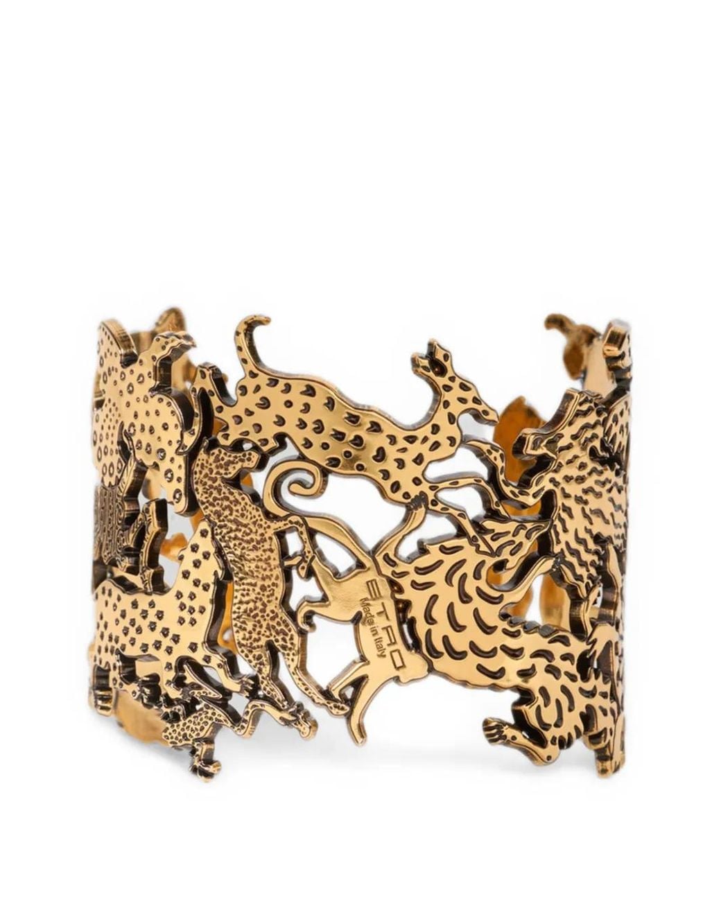 Etro Metallic Cuff Bracelet With Animals