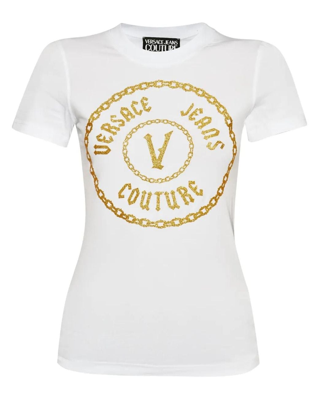 Versace Jeans Couture White Logo-Print T-Shirt