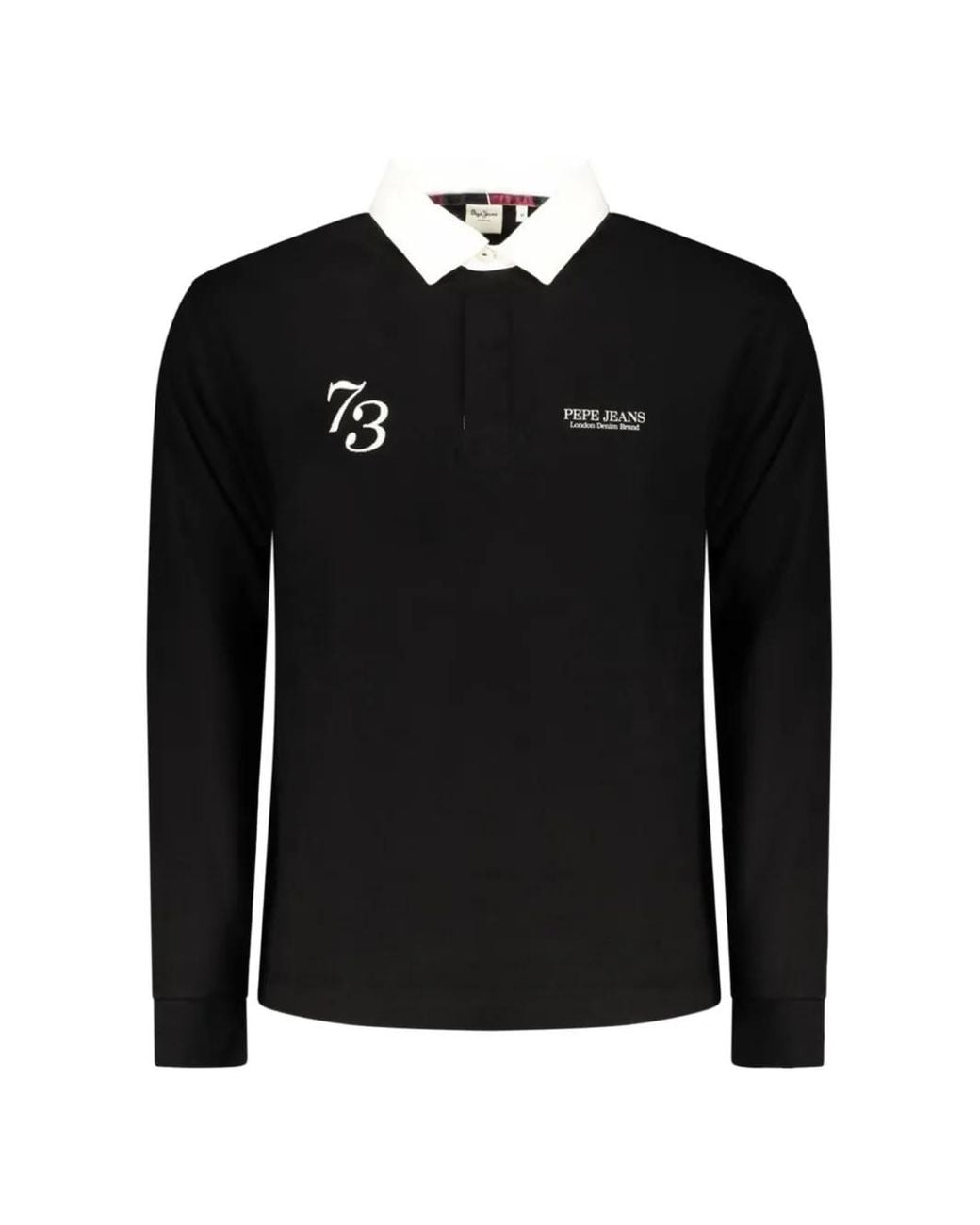 Pepe Jeans Black Polo En Coton À Manches Longues for men