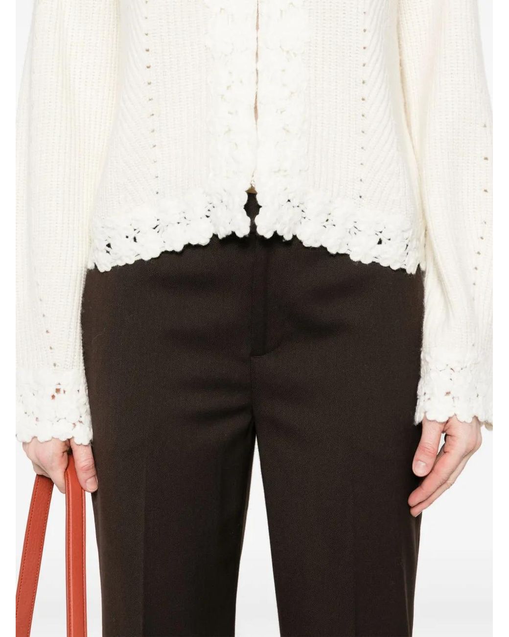 Twinset Brown Logo-Plaque Trousers